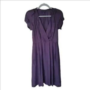 Banana Republic Purple Silk Midi Dress 6 | Holiday Cocktail Style